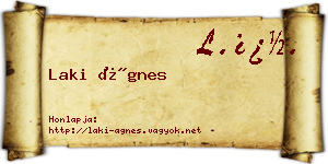 Laki Ágnes névjegykártya
